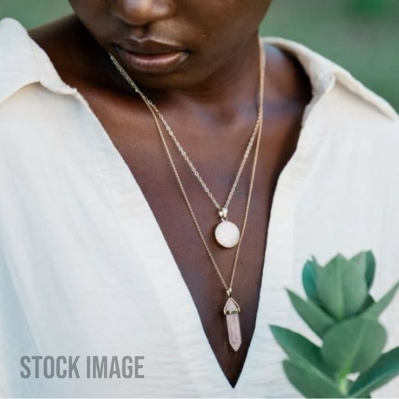 NWT Sanctuary Feminine Rose Quartz Long Necklace - Picture 8 of 12